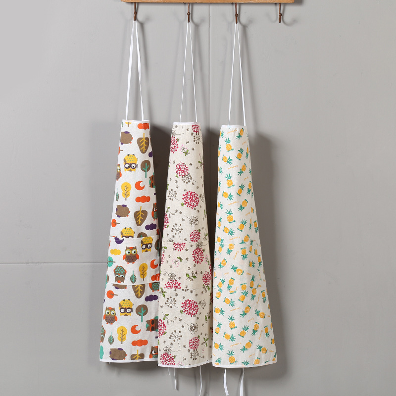 Fanqu New Cotton and Linen Edge Apron Waterproof Antifouling Sleeveless Apron Kitchen Sleeveless Coverall Wholesale Fanqu New Cotton and Linen Edge Apron Waterproof Antifouling Sleeveless Apron Kitchen Sleeveless Coverall Wholesale