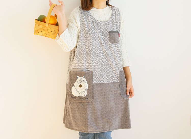 Daily Order Autumn and Winter Thick Warm Overclothes Bib Kitchen Baking Floral Cafe Painting Long Sleeve Apron