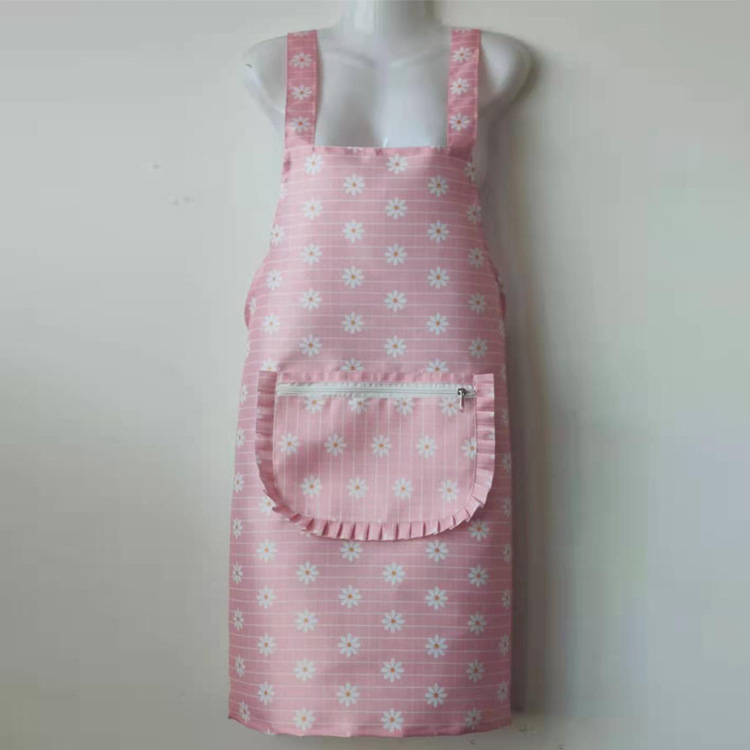 Snowflake Zipper Apron Korean Style Apron Hotel Catering Work Sleeveless Apron Household Cleaning Kitchen Antifouling Snowflake Zipper Apron Korean Style Apron Hotel Catering Work Sleeveless Apron Household Cleaning Kitchen Antifouling