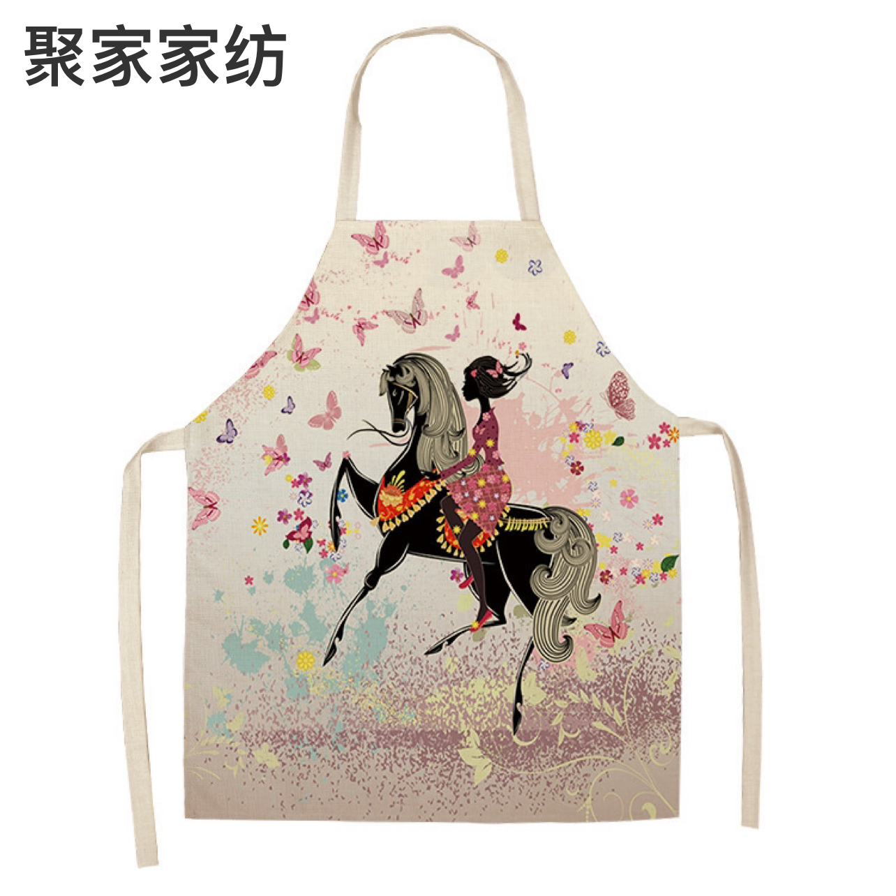 Apron Christmas Valentine&#039;s Day Linen Printing Home Kitchen Waterproof Graphic Customization Cross-Border Apron