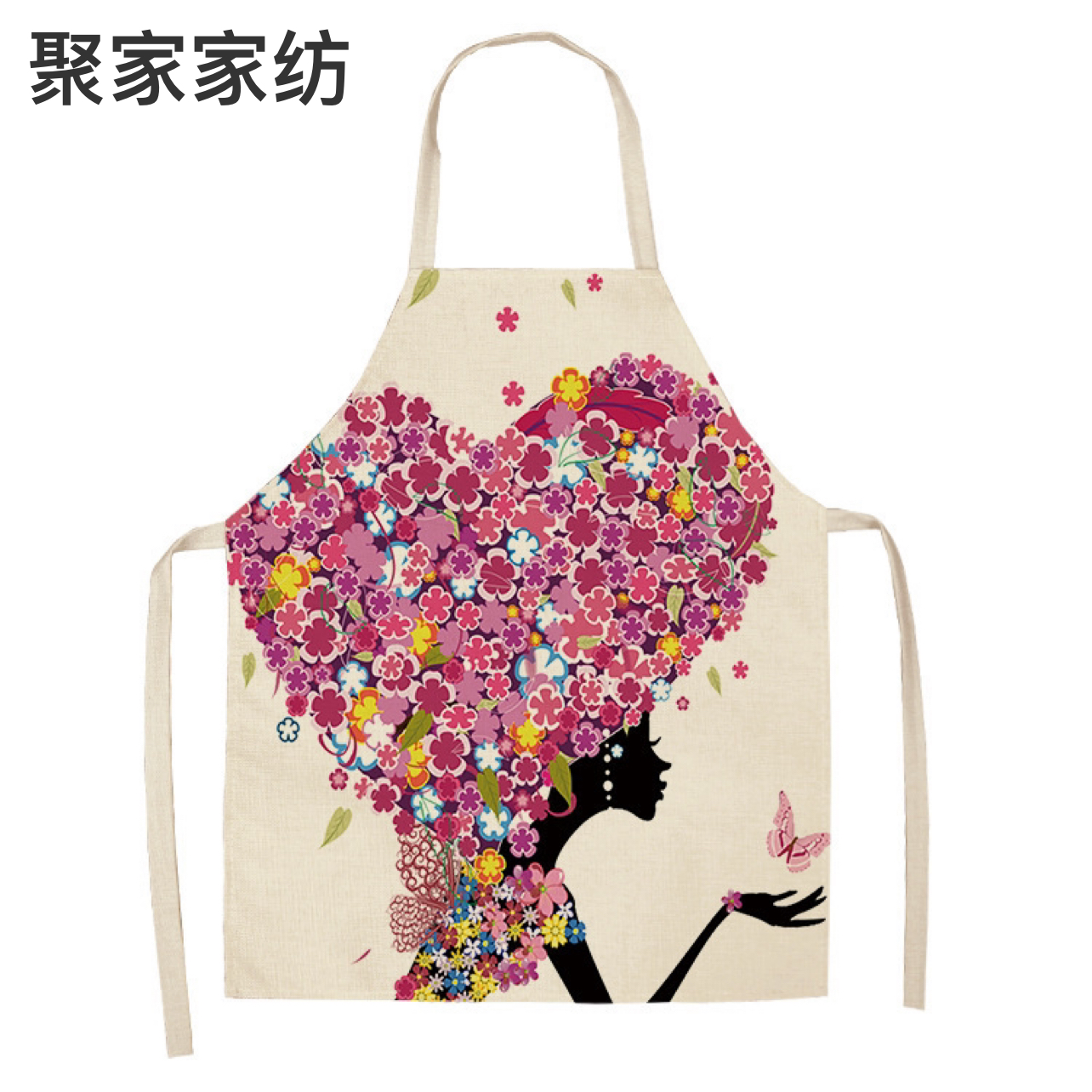 Apron Christmas Valentine&#039;s Day Linen Printing Home Kitchen Waterproof Graphic Customization Cross-Border Apron