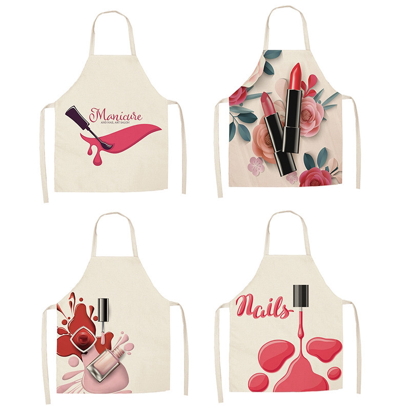 Apron Christmas Valentine's Day Linen Printing Home Kitchen Waterproof Graphic Customization Cross-Border Apron
