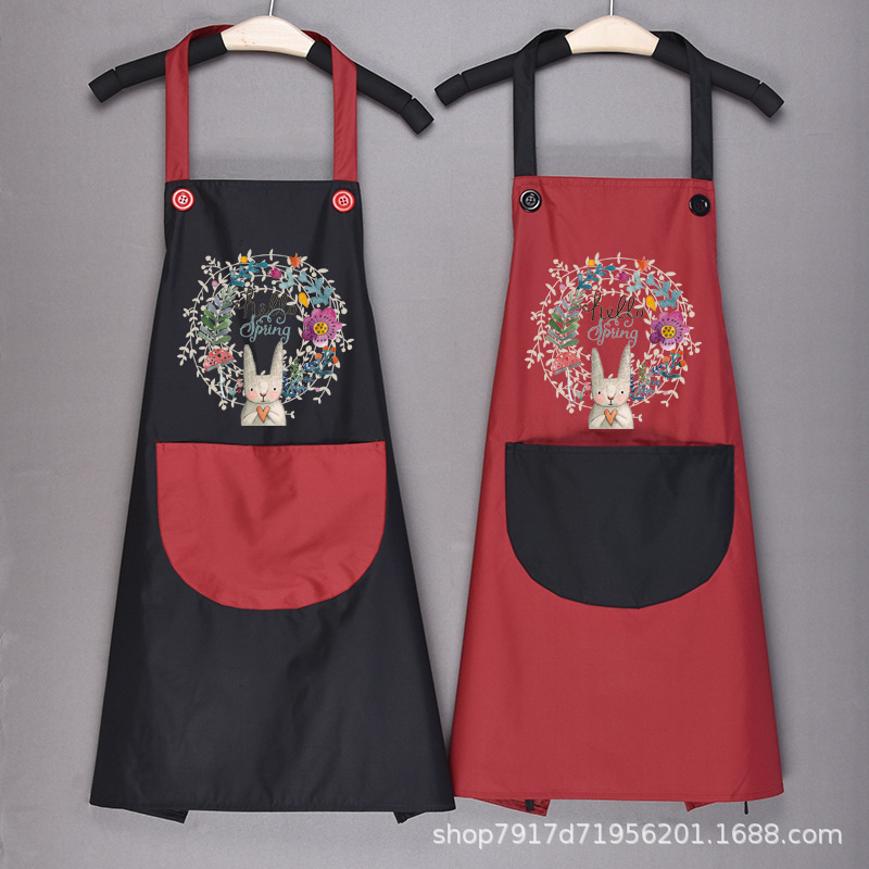 Summer Cute Cooking Women&#039;s Apron Household Kitchen Waterproof and Oil-Proof Japanese Adult Work Waist Protection Cloth Custom