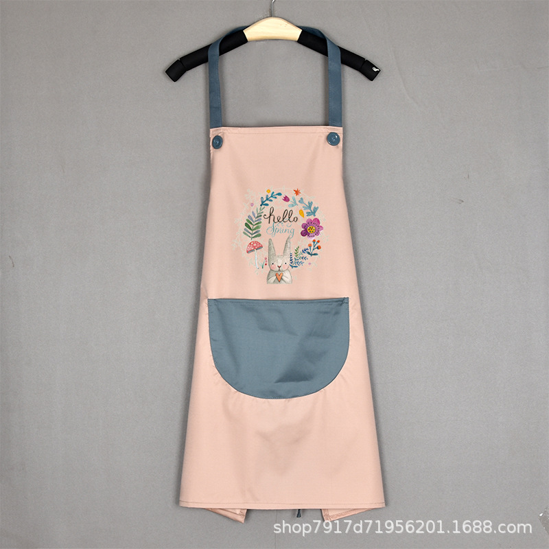 Summer Cute Cooking Women's Apron Household Kitchen Waterproof and Oil-Proof Japanese Adult Work Waist Protection Cloth Custom