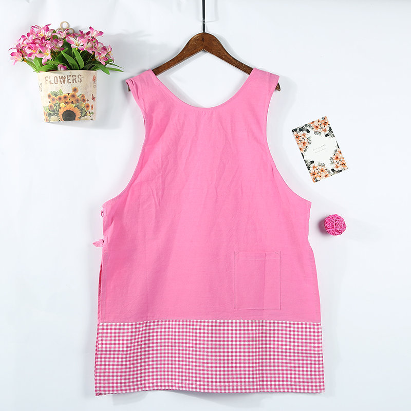 Korean fashion AB edition stick cloth embroidered cartoon baking stitching double-sided waistcoat household apron Korean fashion AB edition stick cloth embroidered cartoon baking stitching double-sided waistcoat household apron