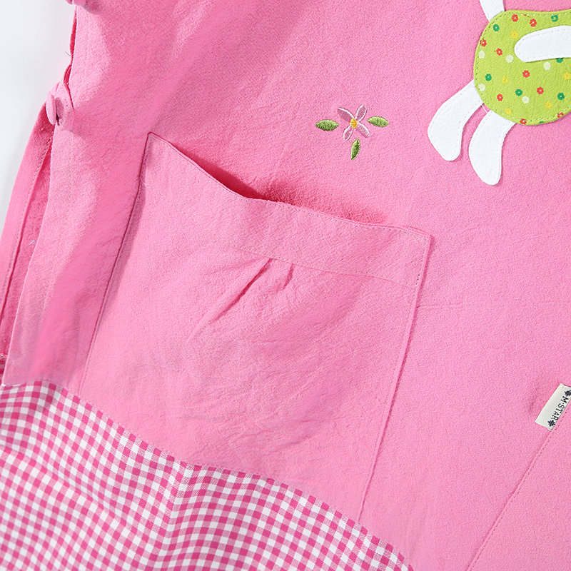 Korean fashion AB edition stick cloth embroidered cartoon baking stitching double-sided waistcoat household apron Korean fashion AB edition stick cloth embroidered cartoon baking stitching double-sided waistcoat household apron