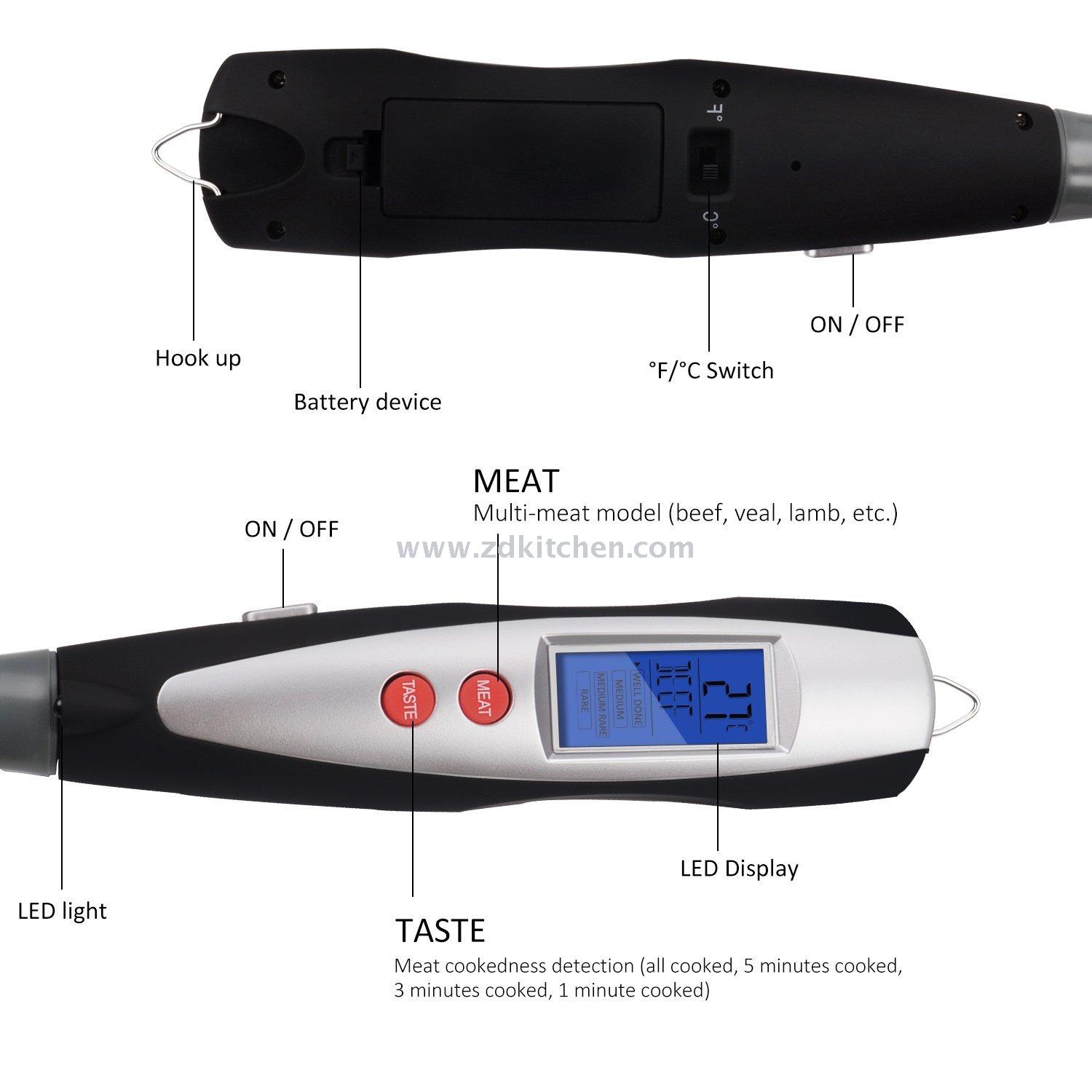 Digital BBQ thermometer fork , LED BBQ MEAT THERMOMETER 