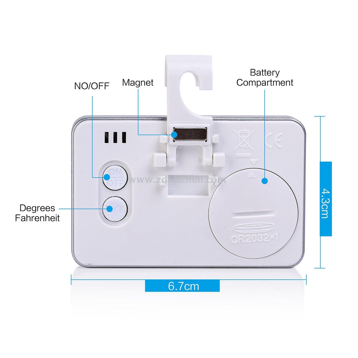 Electronic refrigerator thermometer  Digital Refrigerator Freezer thermometer . Fridge Thermometer with Big Digits