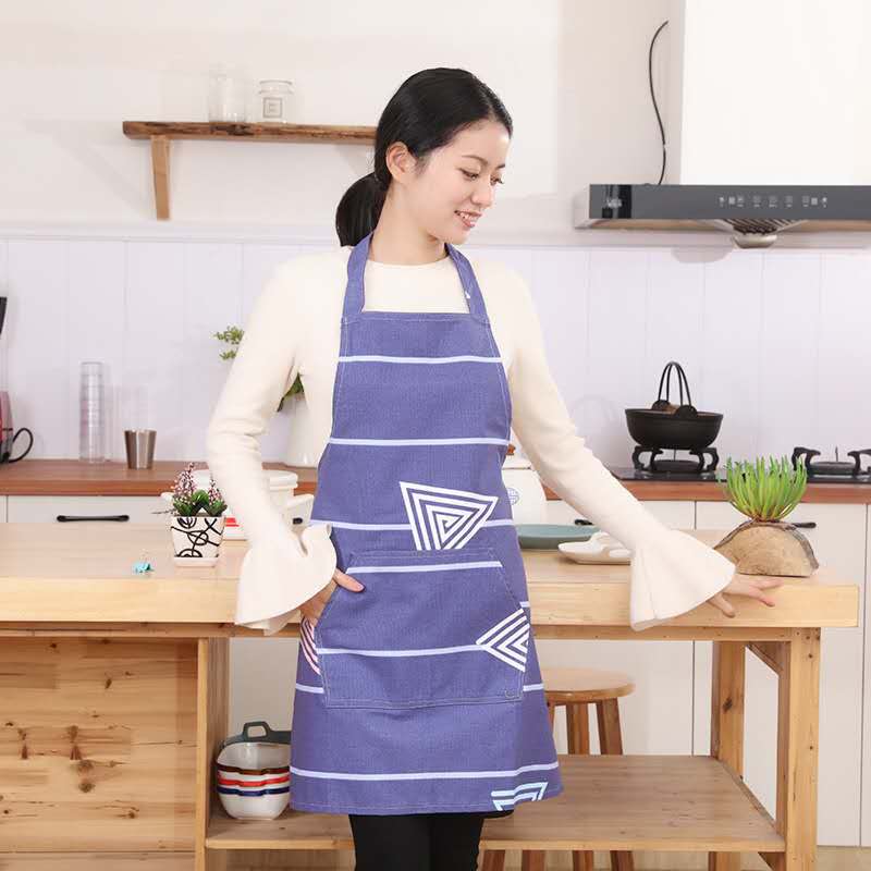 Life Blue Canvas Cloth Apron Protective Clothing Kitchen Baking Room Apron Halter Household Adult Men&#039;s and Women&#039;s Coffee Shop Stain-Resistant