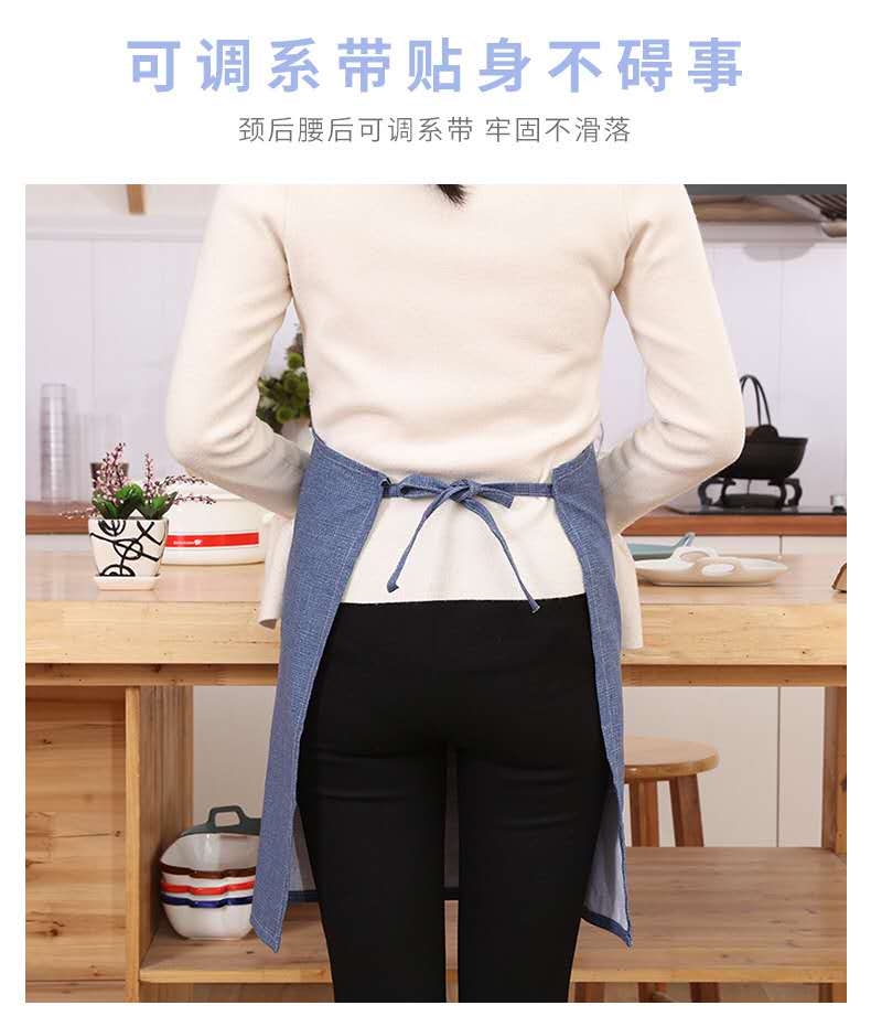 Life Blue Canvas Cloth Apron Protective Clothing Kitchen Baking Room Apron Halter Household Adult Men's and Women's Coffee Shop Stain-Resistant Life Blue Canvas Cloth Apron Protective Clothing Kitchen Baking Room Apron Halter Household Adult Men's and Women's Coffee Shop Stain-Resistant