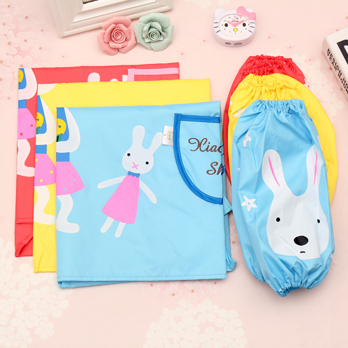 Two pieces of food grade baby bib for children's overalls baby apron cuff Two pieces of food grade baby bib for children's overalls baby apron cuff