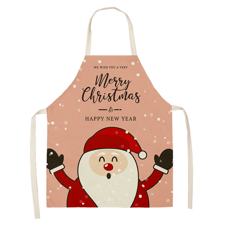 2021 New Christmas Series Linen Apron Home Cleaning Sleeveless Coverall Santa Claus Apron 2021 New Christmas Series Linen Apron Home Cleaning Sleeveless Coverall Santa Claus Apron