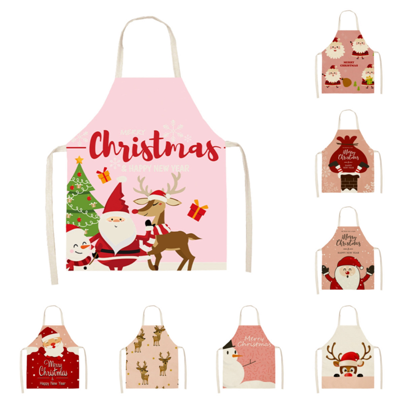 2021 New Christmas Series Linen Apron Home Cleaning Sleeveless Coverall Santa Claus Apron 2021 New Christmas Series Linen Apron Home Cleaning Sleeveless Coverall Santa Claus Apron