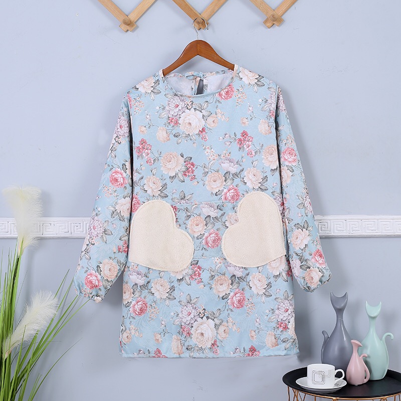 Factory Direct Sales Korean-Style Double-Layer Erasable Hand Apron Household Cleaning Double-Layer Waterproof Fashion Long Sleeve Kitchen Apron