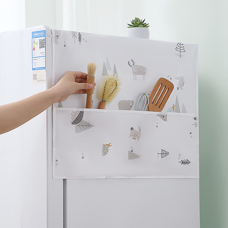 Refrigerator Cover Cloth Dust Cover Washing Machine Dust Cloth Protective Cover Microwave Oven Single Door Double Door Refriderator Cover Cover Towel