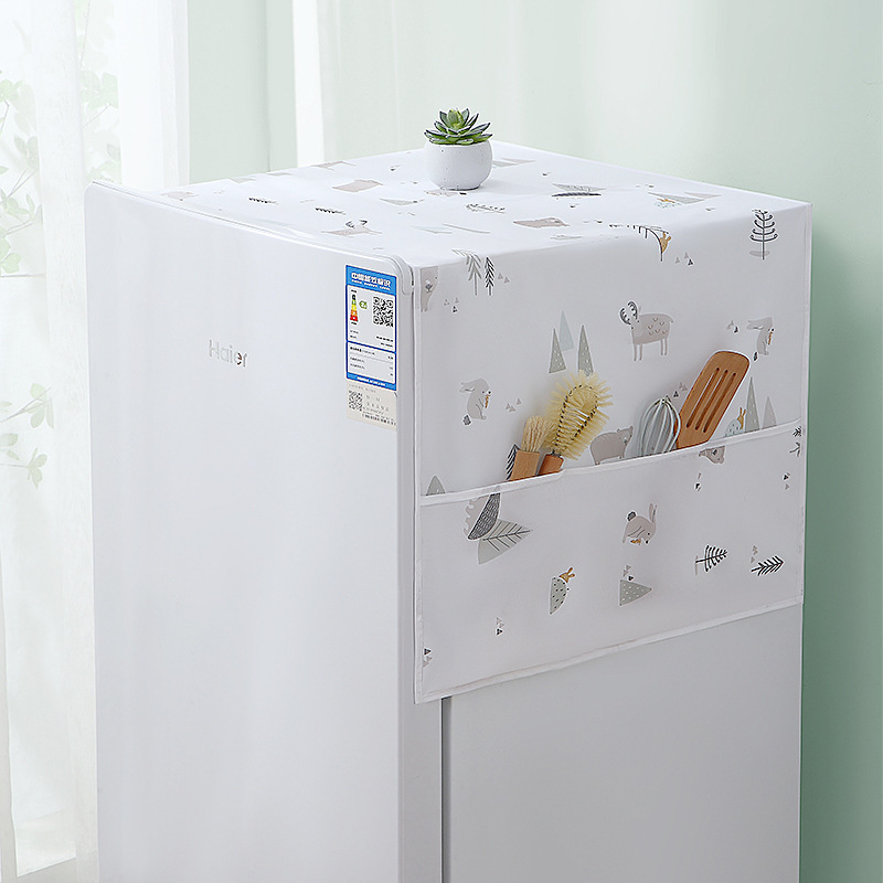 Refrigerator Cover Cloth Dust Cover Washing Machine Dust Cloth Protective Cover Microwave Oven Single Door Double Door Refriderator Cover Cover Towel