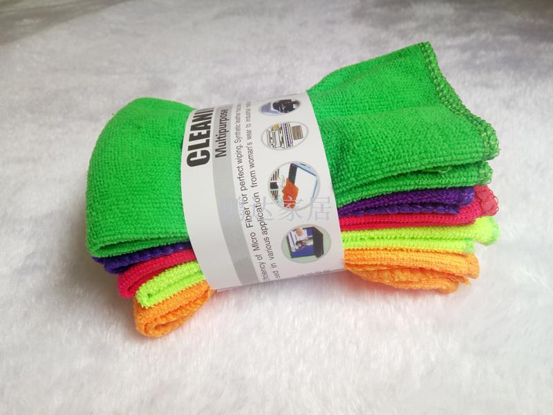 Microfiber cleaning cloth weft cloth color stripe 5PCS super absorbent cloth washing towel