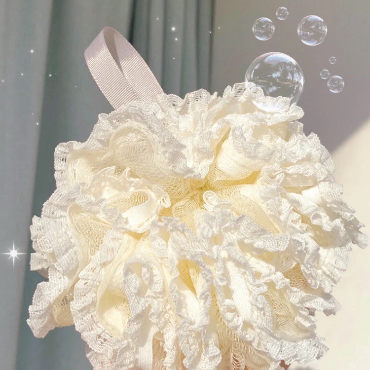 Washing cloth Ball High-End Non-Scattered Cute Girl&#039;s Bath Super Soft Large Bath Not Easy to Break Mesh Sponge Wholesale