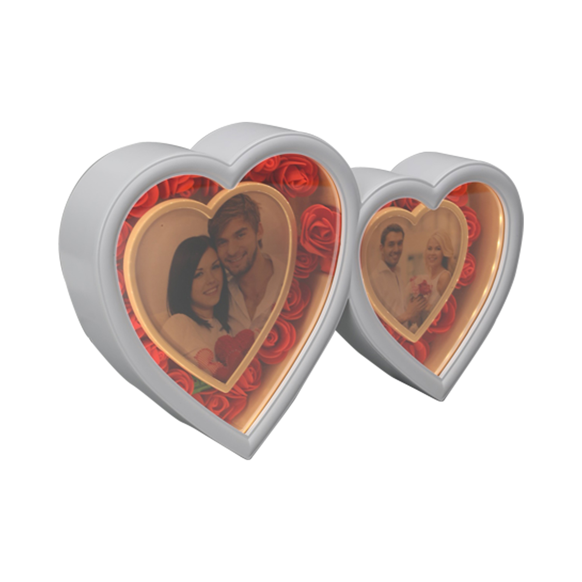 Heart-Shaped Magic Mirror Photo Frame Valentine&#039;s Day Gift Wedding Photo Studio and Photo Frame Multifunctional Simple Plastic Photo Frame