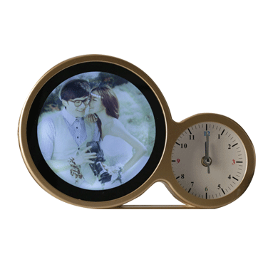 Photo Frame Clock Magic Mirror Photo Frame round Led Gift Wedding Studio Magic Mirror Multifunctional Photo Frame with Clock