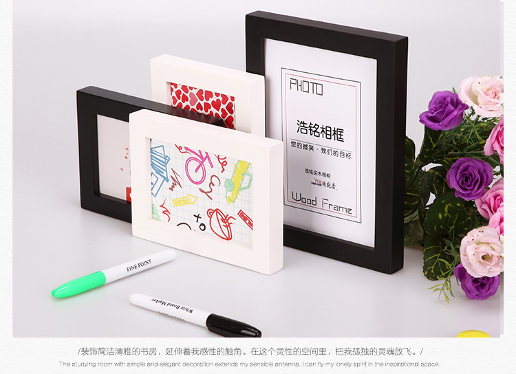 Creative 6-Inch Solid Wood Photo Frame Printed Logo7-Inch Creative Photo Wall Picture Frame 8-Inch Children's Table 10-Inch Photo Frame A4