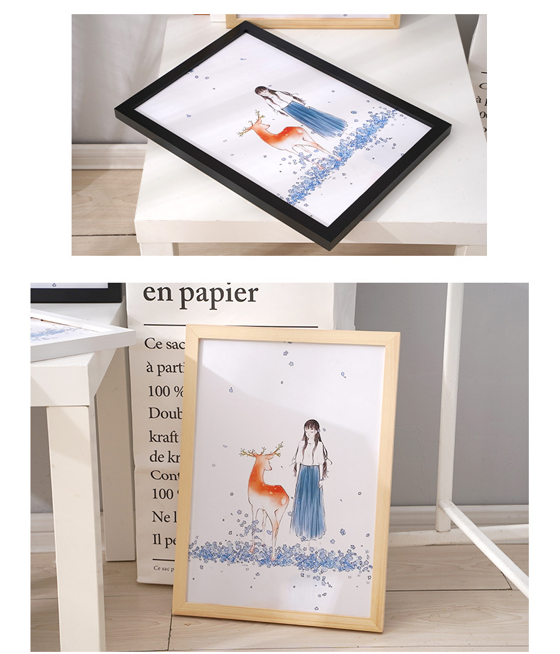 Pine Picture Frame Creative Picture Frame Table Album Photo Studio Photo Wall 36-Inch Solid Wood Photo Frame