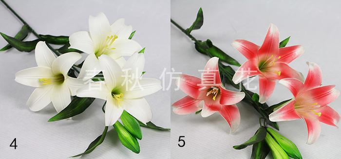 Simulation of five perfume Lily home decor artificial flower corsage Simulation of five perfume Lily home decor artificial flower corsage