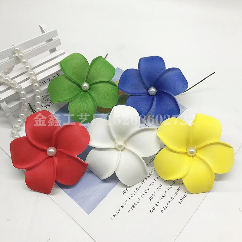 8cm Foam Hawaii Aritificial Flowers For Wedding Party Decoration Plumeria Flowers DIY Scrapbook Fake Flower Home Decor