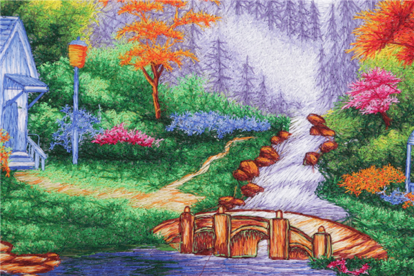 Cottage embroidery home decor paintings