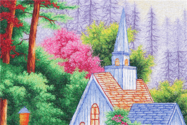 Cottage embroidery home decor paintings