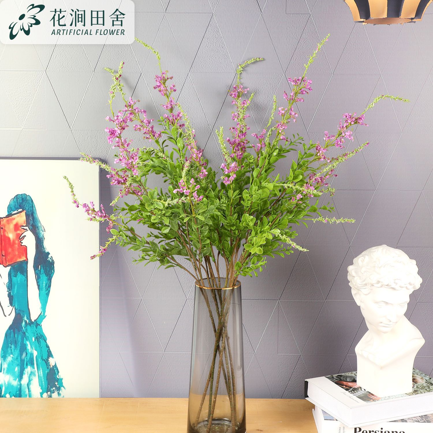 Artificial Blue and Clothing Sage Flower Pine Cordyceps Idyllic Ins Artificial Flower Material Fake Flower Decoration Home Decor Floriculture