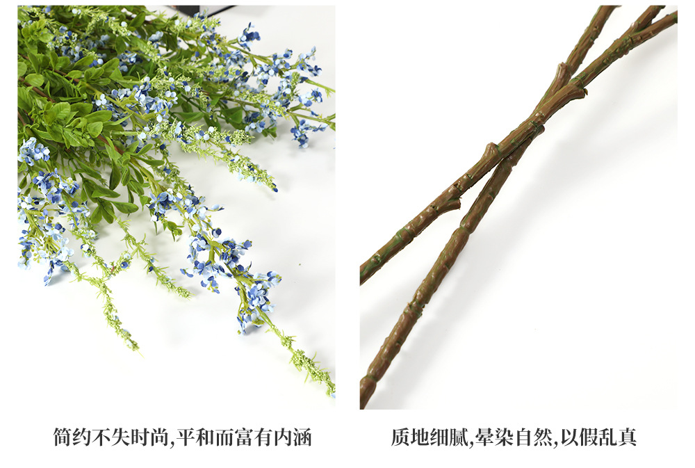 Artificial Blue and Clothing Sage Flower Pine Cordyceps Idyllic Ins Artificial Flower Material Fake Flower Decoration Home Decor Floriculture