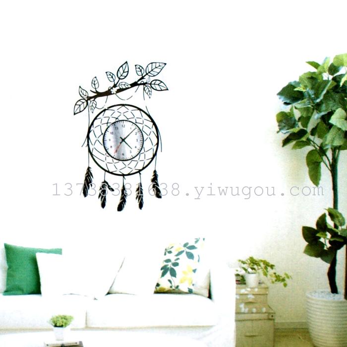 "Factory direct" home decor wall sticker fashion watch wholesale Peacock clock clock wall sticker stickers