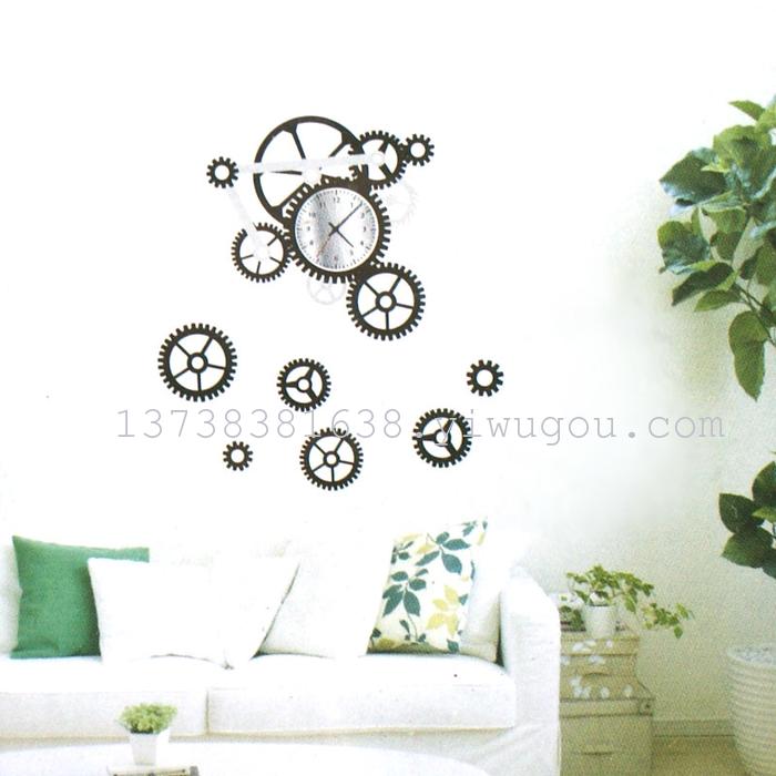 "Factory direct" home decor wall sticker fashion watch wholesale Peacock clock clock wall sticker stickers