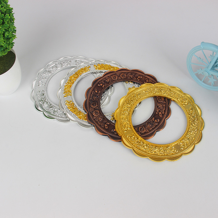 Carved Vintage Plum Photo Frame round Frame round Frame Medal Plastic Frame Gold Plated Award Plate Frame Decoration Frame
