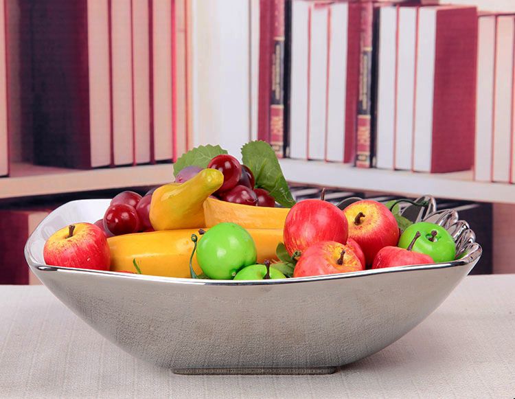 Gao Bo Decorated Home Plated hollow ceramic fruit bowl home decor crafts