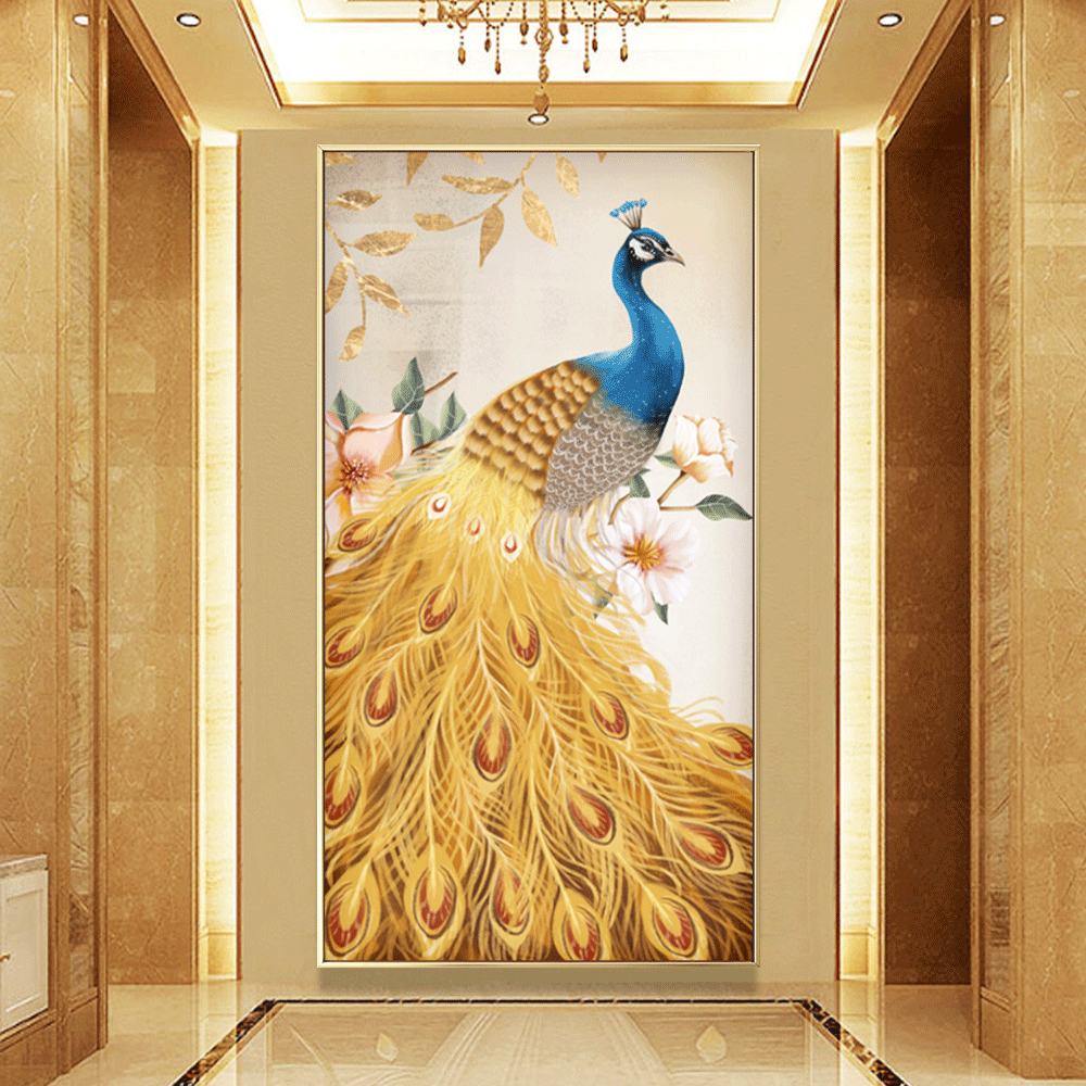 Factory directly export 4 Panel Auspicious meanings Elephant Canvas Painting design for home decor wall art