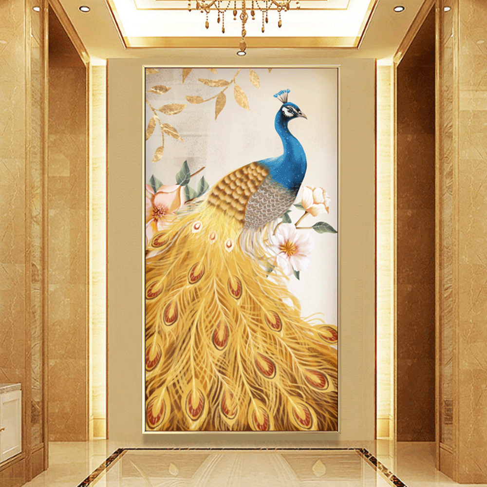 Factory directly export 4 Panel Auspicious meanings Elephant Canvas Painting design for home decor wall art