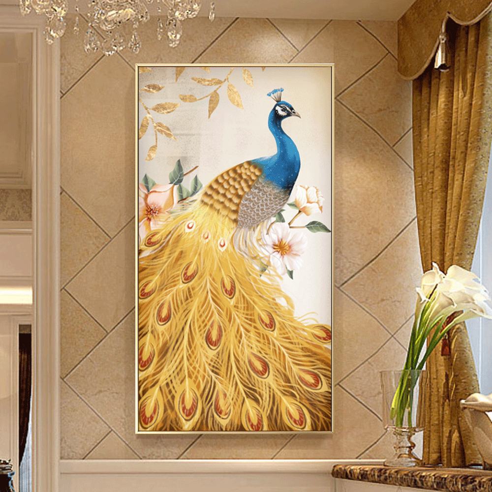 Factory directly export 4 Panel Auspicious meanings Elephant Canvas Painting design for home decor wall art