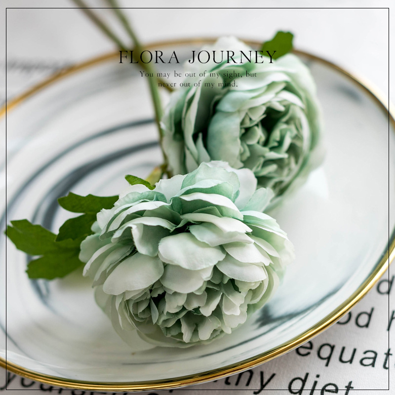 Factory Direct Sales European-Style Single Stem Core Peony Peony Wedding Bouquet Home Decor Floriculture Fake/Artificial Flower
