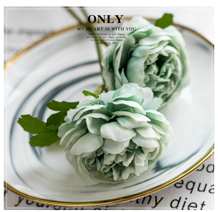 Factory Direct Sales European-Style Single Stem Core Peony Peony Wedding Bouquet Home Decor Floriculture Fake/Artificial Flower