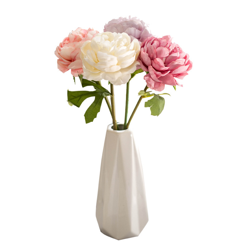 Factory Direct Sales European-Style Single Stem Core Peony Peony Wedding Bouquet Home Decor Floriculture Fake/Artificial Flower