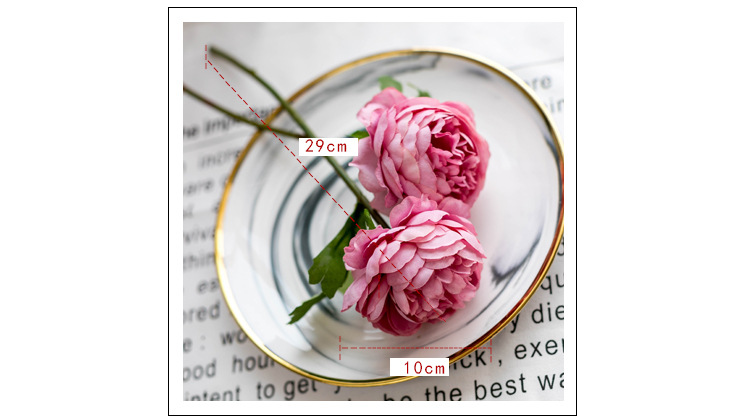 Factory Direct Sales European-Style Single Stem Core Peony Peony Wedding Bouquet Home Decor Floriculture Fake/Artificial Flower