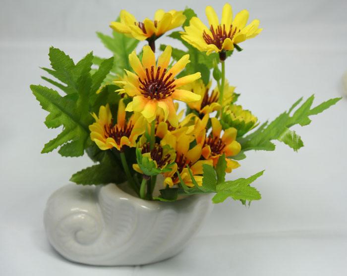 Small bonsai accessories home decor artificial flower desktop display living room flower 073 small green Chrysanthemum