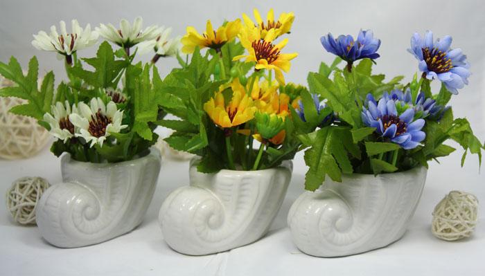 Small bonsai accessories home decor artificial flower desktop display living room flower 073 small green Chrysanthemum