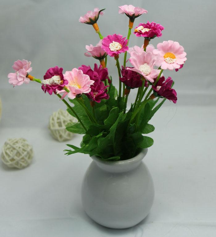 Small bonsai accessories home decor artificial flower desktop display living room flower 073 small green Chrysanthemum