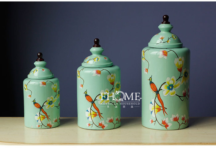 Ceramic decorative ornaments crafts upscale drapery home decor blue medium