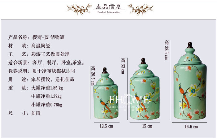 Ceramic decorative ornaments crafts upscale drapery home decor blue medium
