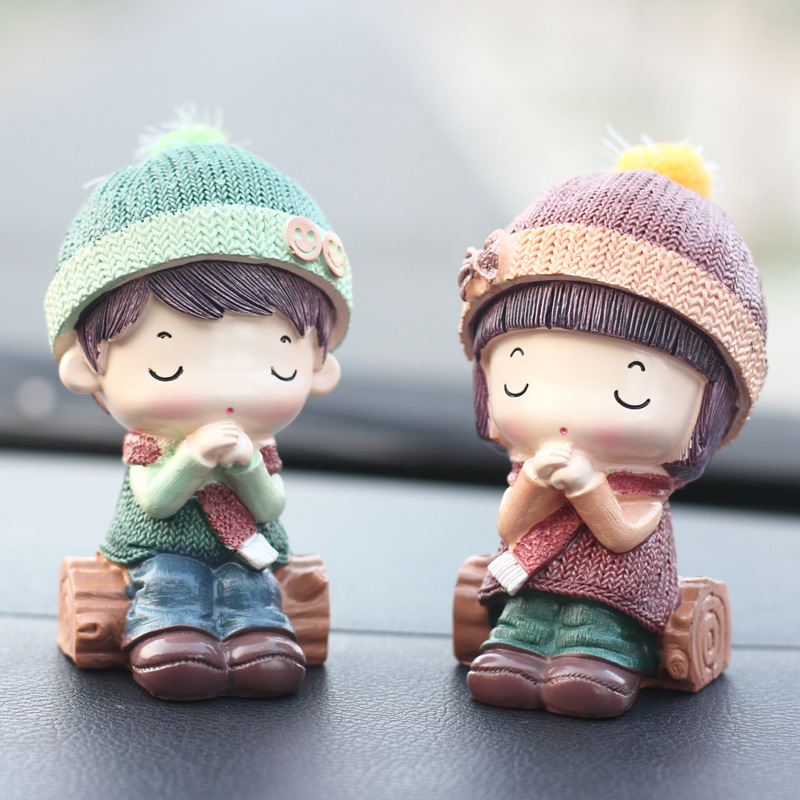 Creative Car Decoration Cute Doll inside the Car Decoration Car Gift Wishing Couple home decor 