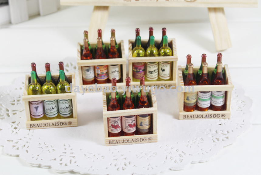 Rustic vintage decorative wine bottles wooden refrigerator magnets creative home decor